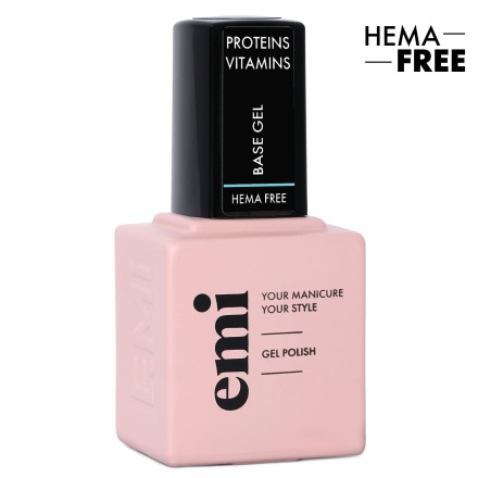 E.MiLac Base Gel Hema Free, 9 ml - Гел лак за нокти